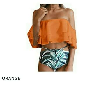 🌊2/$20 Ruffle off shoulder High waisted bikini